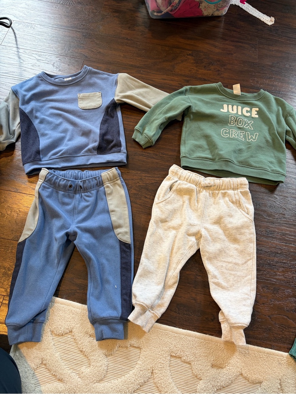 Carter’s 2T Toddler Boy Outfit Bundle | 2 Matching Sweatshirt & Jogger Sets